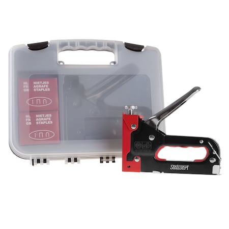 Stalwart 3-Way Staple Gun with 600 Staples, Red 75-HT2002